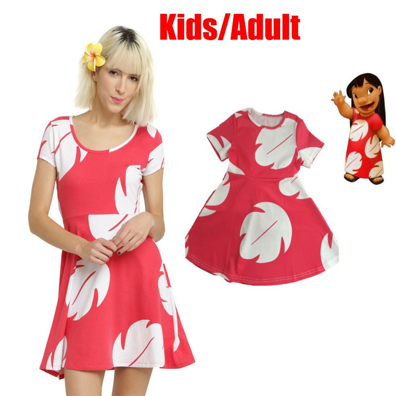 Hot Sale Cartoon Stitch Lilo Dress Hawaiian Skater A Line Dress Women Vestidos Halloween Party Fam Shopee Philippines