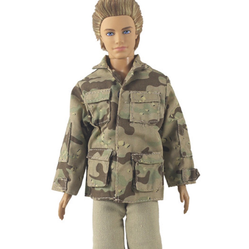 Army Soldier Cosplay 1/6 Boy Doll Clothes For Ken Doll Coat & Trousers