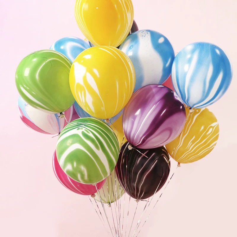 10pcs 10 "Agate Balloon Party Supplies Decorations Cloud Marble Paint