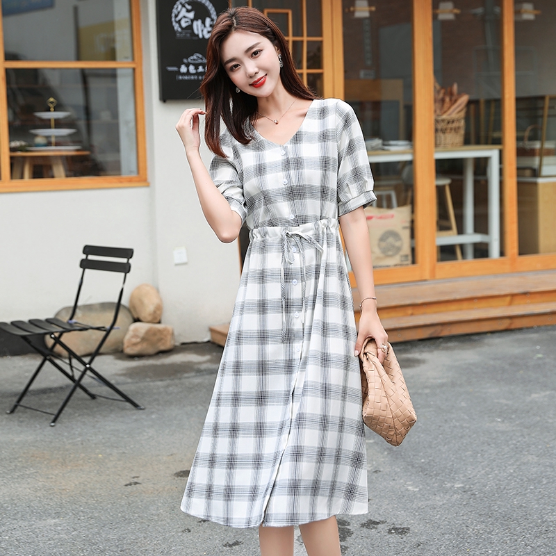 long plaid shirt dress