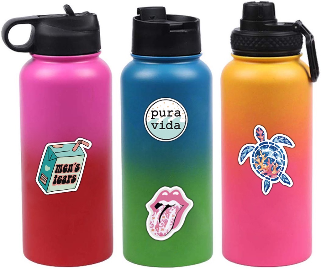 Water Bottles Stickers for Aquaflask, 50Pcs Cute, Waterproof, Aesthetic