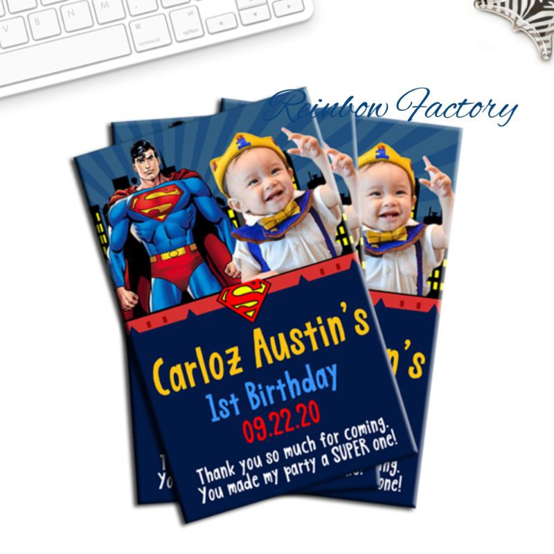 Superman Invitation (4r With Free Sticker Seal & Envelope) 