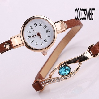YZS-Lady Blue Eye Infinity Multilayer Faux Leather Charm Bracelet Quartz Wrist Watch #8
