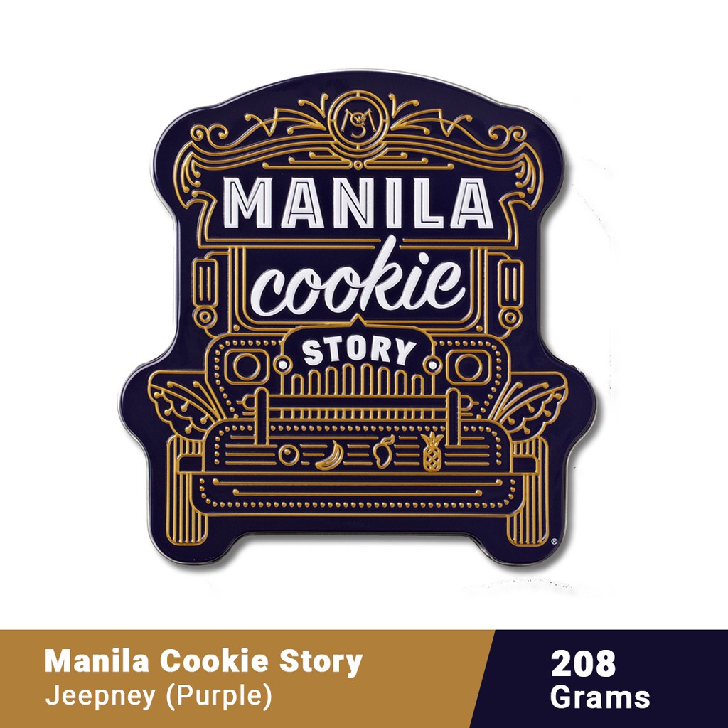 Manila Cookie Story Medium Jeepney (Purple) Gift Tin Assorted Cookies