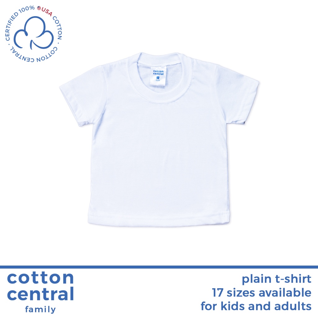 Cotton Central™ - Basic White Round Neck T-Shirt Kids Adults Unisex Blue Kentucky Corner Crown Hanes
