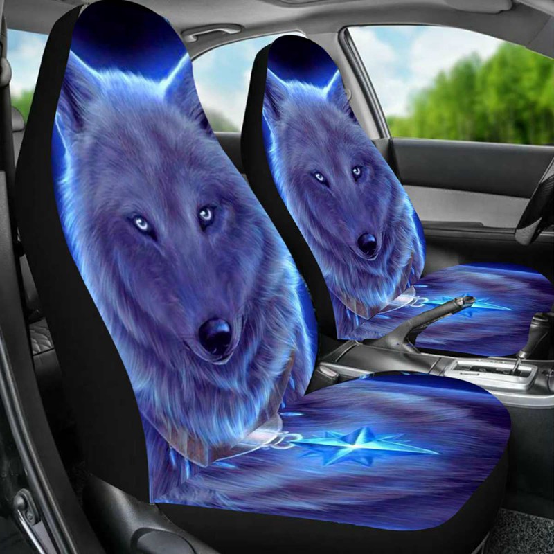 1pcs Universal Car Seat Cover 3d Wolf Printed Polyester Fabric Elastic Auto Cushion Protector For Suv Ee Philippines - Car Seat Covers Wolf Design