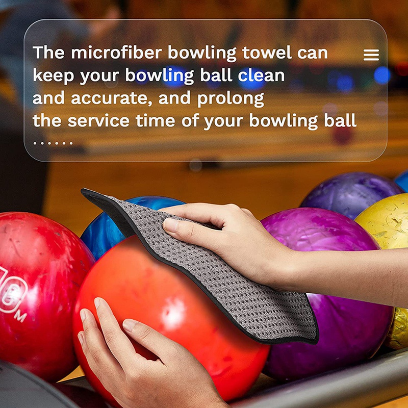 NC 3Pack Microfiber Bowling Ball Towel Cleaning Pad10”x 8”Premium Quality Bowling Ball Shammy Pad with EZ Grip Dots Bowling Towel That Wipes Dirt Oil Clean Off and Bowling Alley Accessories 