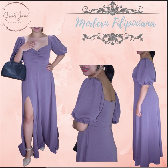 filipiniana with slit