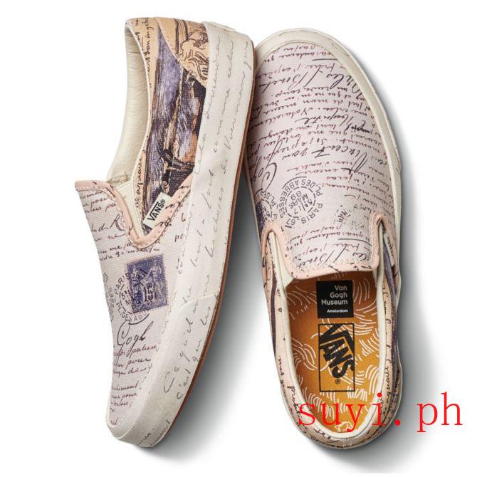 vans skull slip ons van gogh