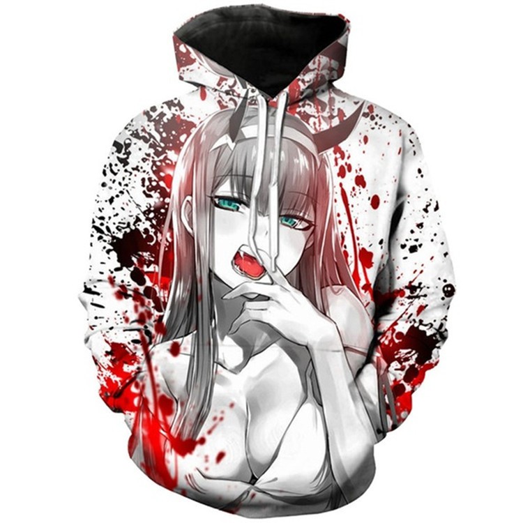 unisex darling in the frankxx 02 zero two sweater cosplay