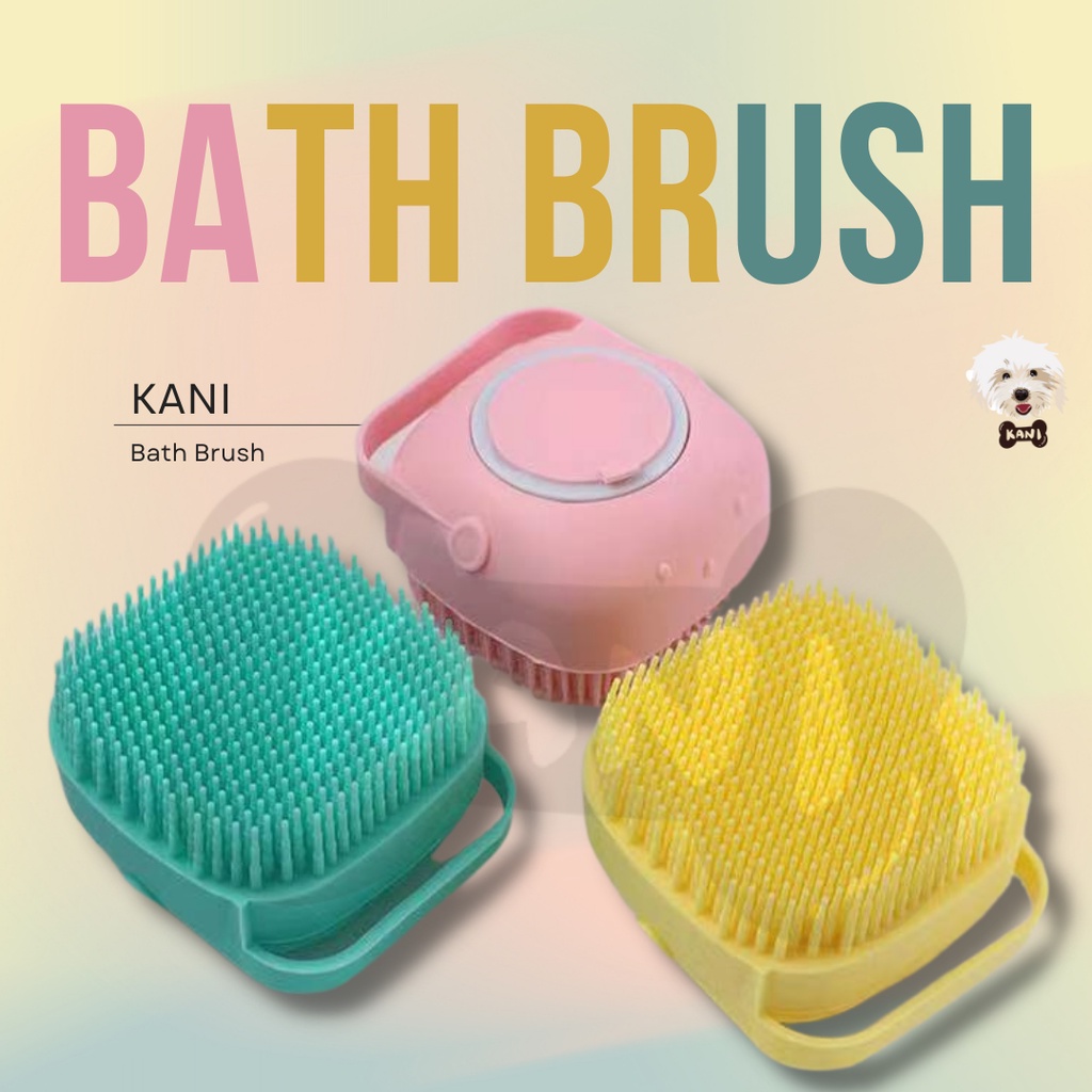 Dog Cat Pet Bath Brush Pet Grooming Soothe Massage Brush with Shampoo Dispenser Soft Silicone