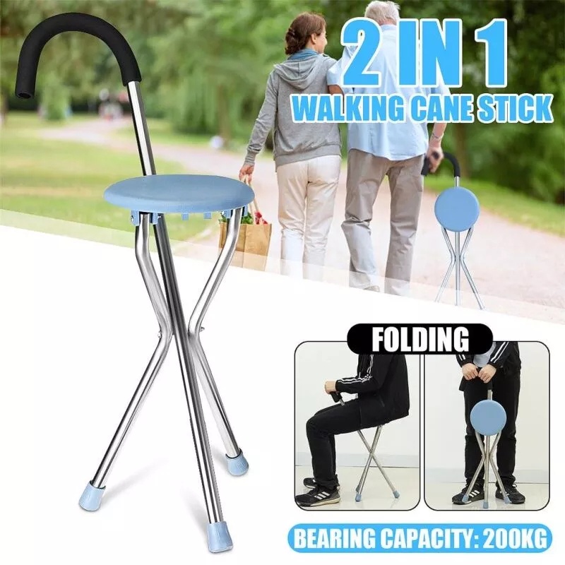 Folding Crutch Chair Walking Stick Chair Armchair Crutch Chair Elderly