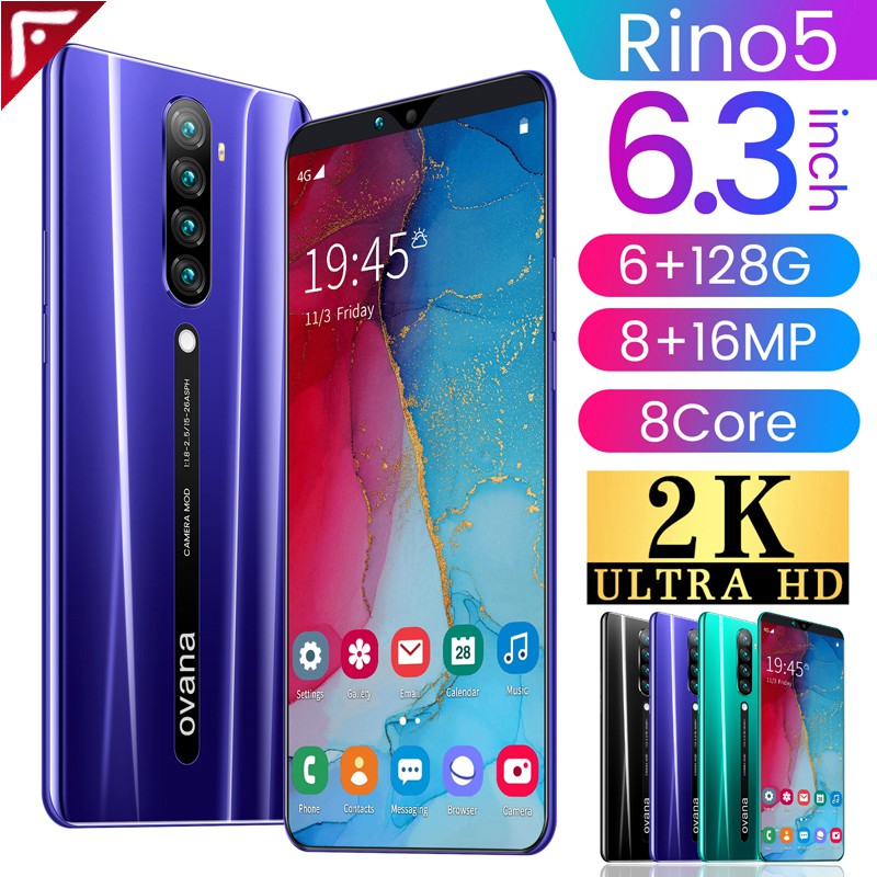 Rino5 Hand Phone Murah 6 3 Inch Handfon Smart Phone Face Recognition Full Screen 6gb Ram 128gb Rom Android Smartphone Gaming Fone Murah Handphone Murah Shopee Philippines