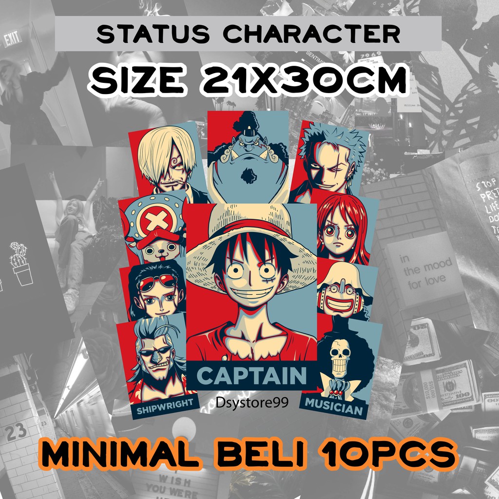 Click 10x In Basket Poster One Piece Status Character Mugiwara Kru Shopee Philippines
