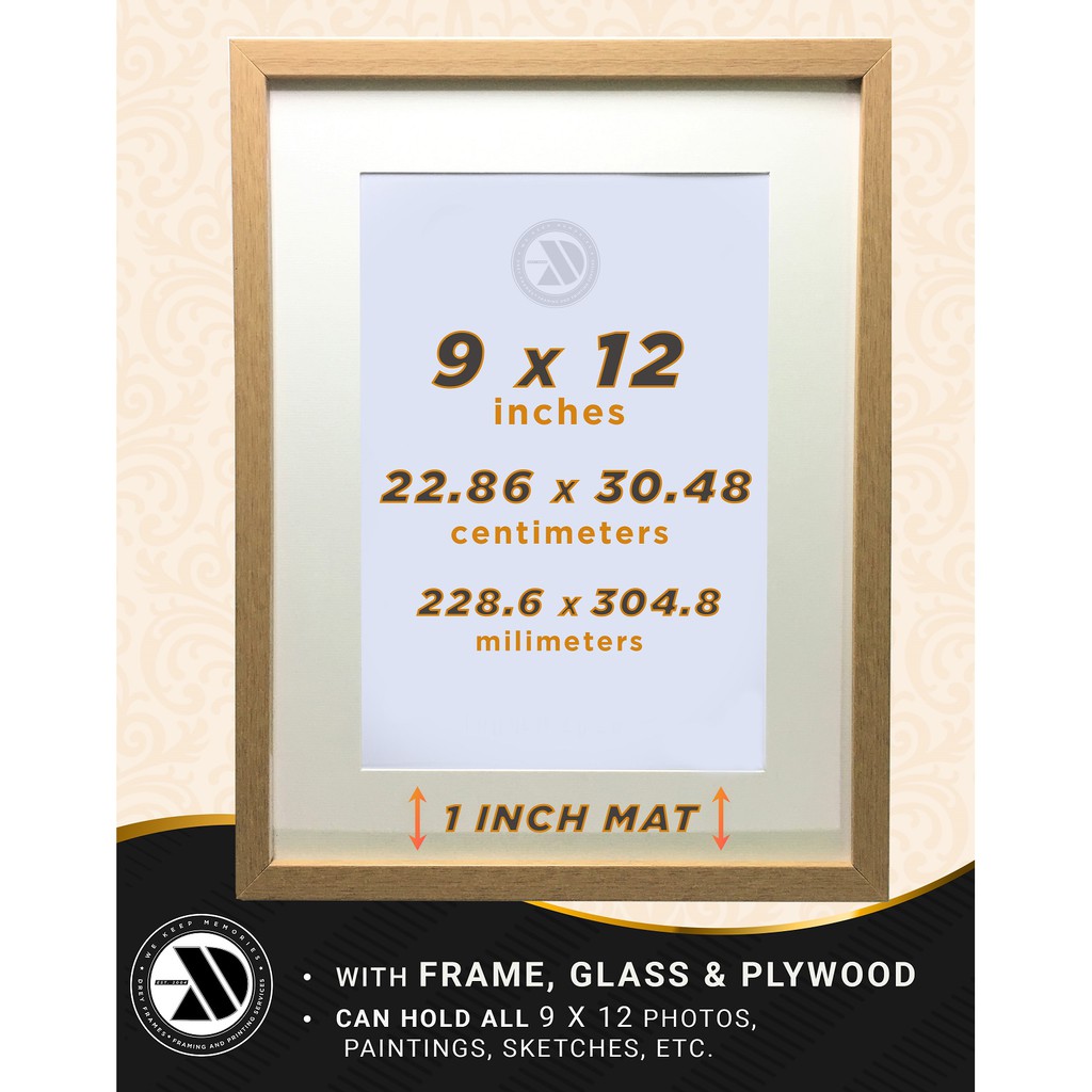 9x12 Inches Photo Frame Picture Frame Plus 1inch Matting Shopee Philippines