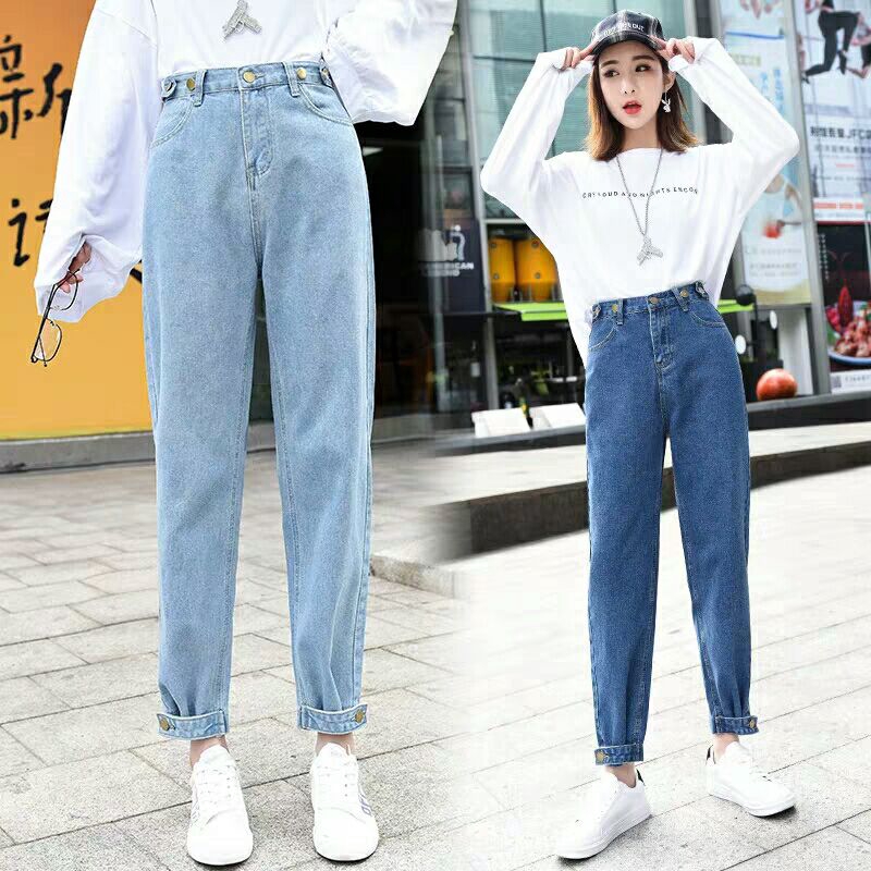 korean fashion high waisted jeans