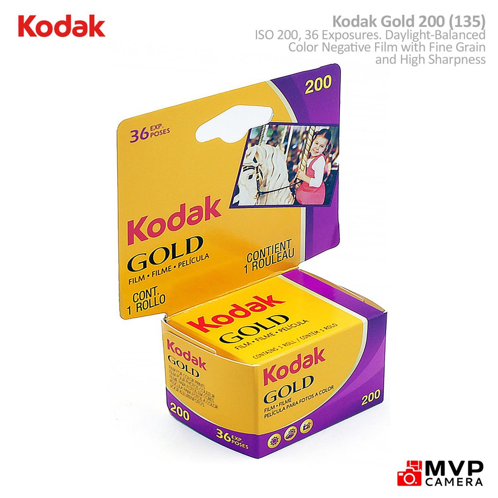 Kodak Gold 200 Color Negative Film ISO 200 35mm 36 Exp. MVP CAMERA