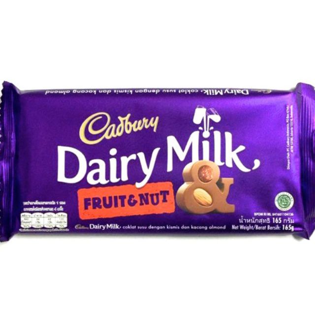 Cadbury Dairy Milk Chocolate Fruit Nut 165g Shopee Philippines