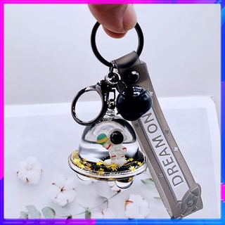 Creative Unique Black Gold Dream Astronaut Spaceship Oil Keychain Cartoon Floating Pendant Small Gift Birthday Couple