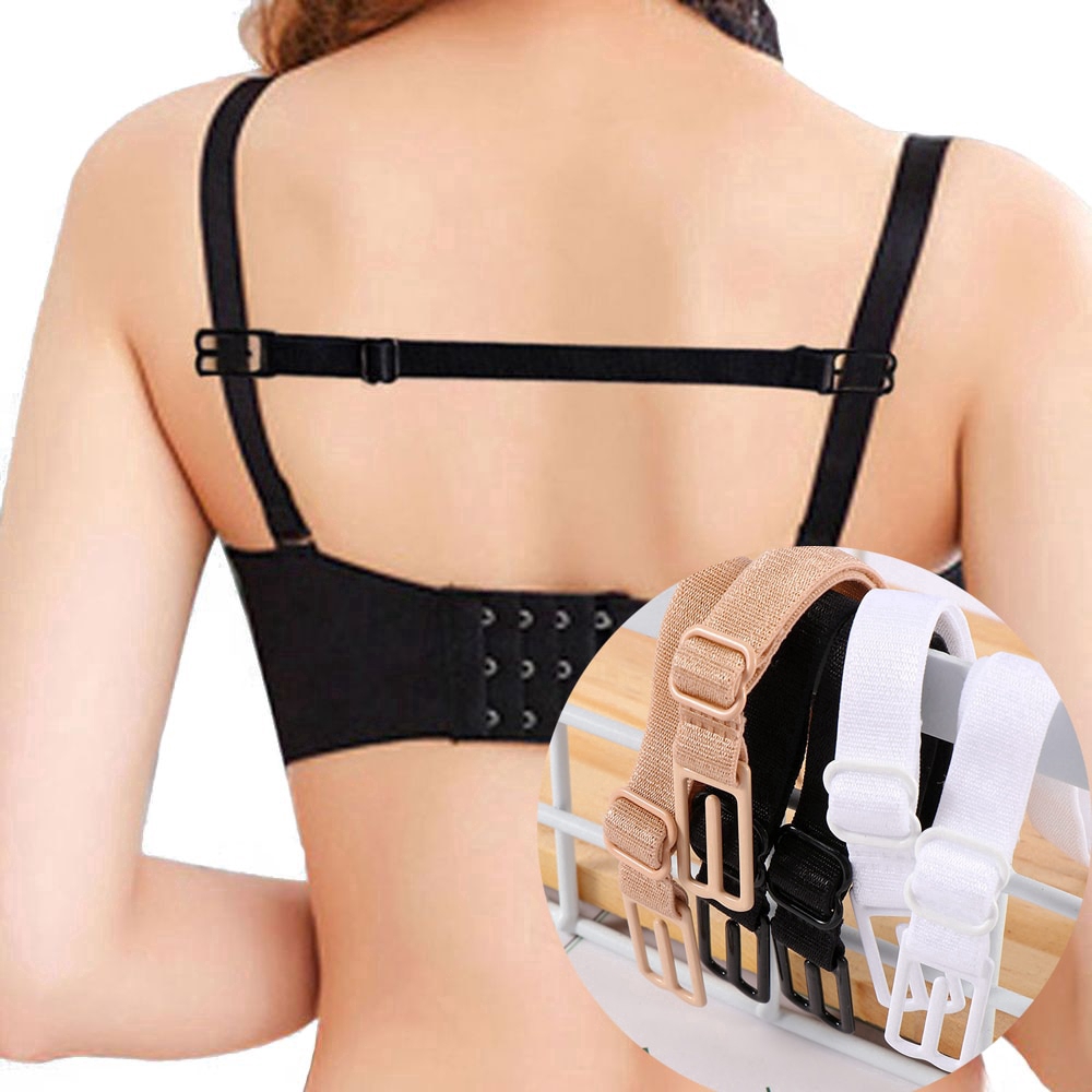 2Pcs Non Slip Elastic Adjustable Bra Strap Holder Back Clip Shoulder