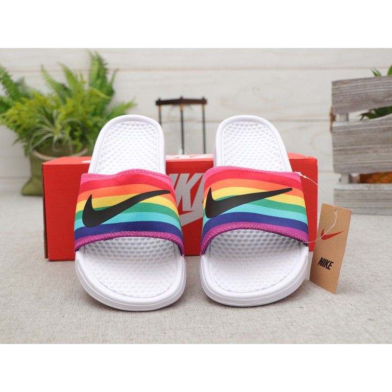 rainbow nike sandals