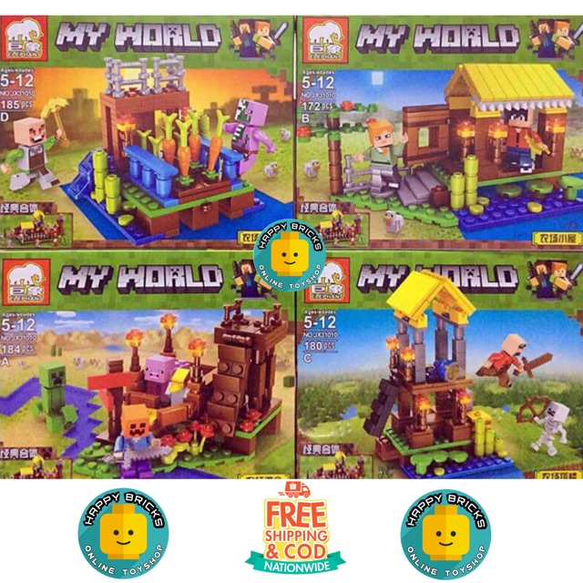 Jx Minecraft My World Pack Of4 Building Blocks Set Shopee Philippines