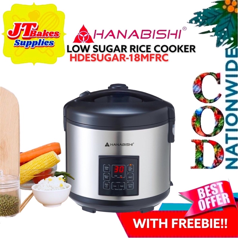Hanabishi Low Carb Sugar Rice Cooker HDESUGAR18MFRC with Freebie Shopee Philippines