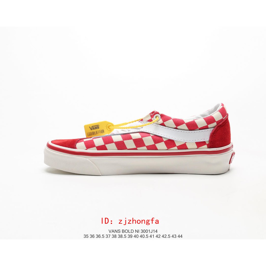 vans bold ni red checkerboard