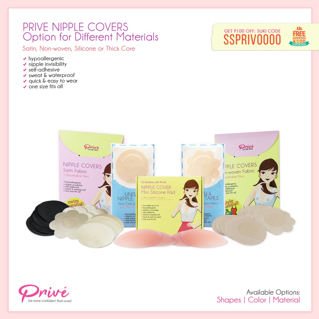 PRIVE Nipple Covers Reusable Nipple Pasties Disposable Nipple Covers