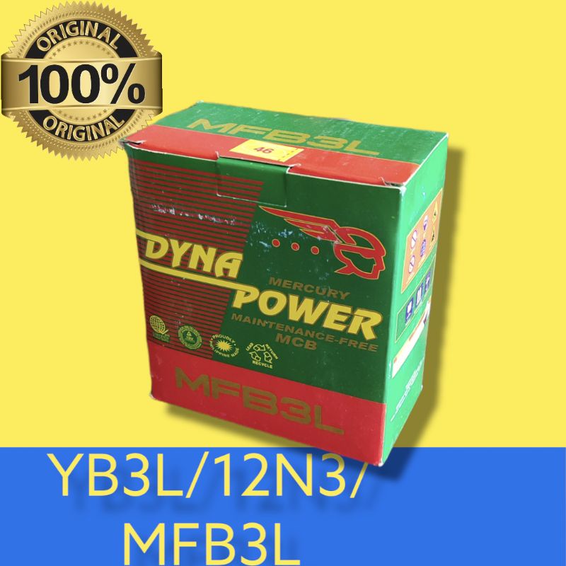 DYNA POWER MOTORCYCLE BATTERY MFB3L/YB3L(TMX155,BARAKO KICK START