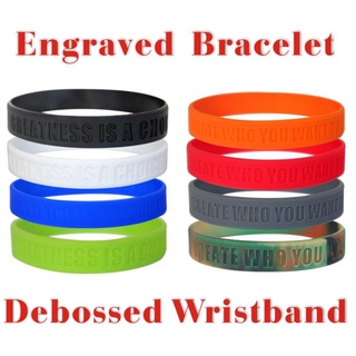 1pc Personalized Silicone Bracelet Custom Engraved Bracelets Debossed Rubber Wristbands Customized Bracelets