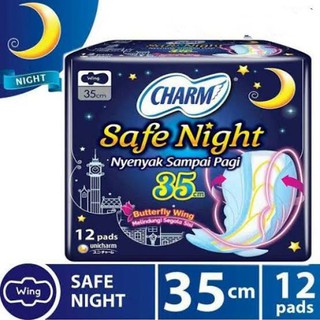Charm Safe Night Wing Sanitary Napkins 35 cm 12 pads Leakproof #1