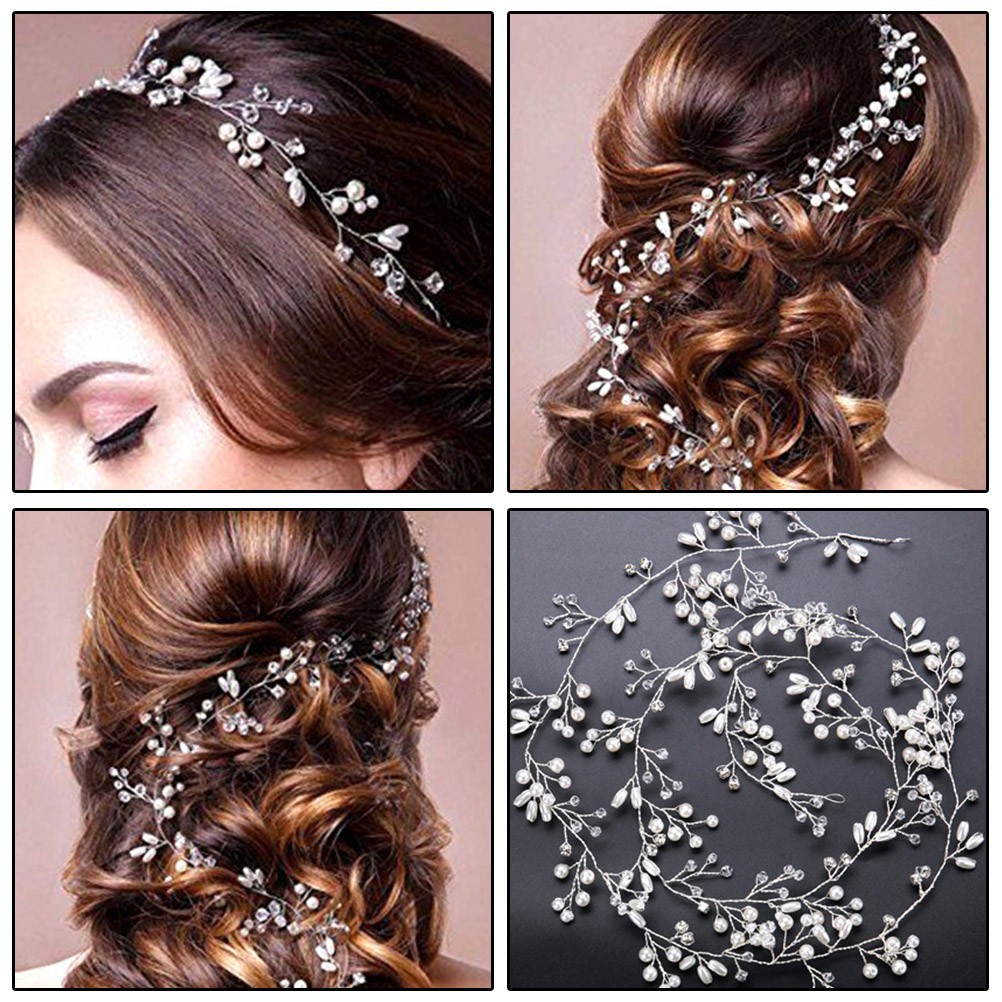 crystal hair vine wedding