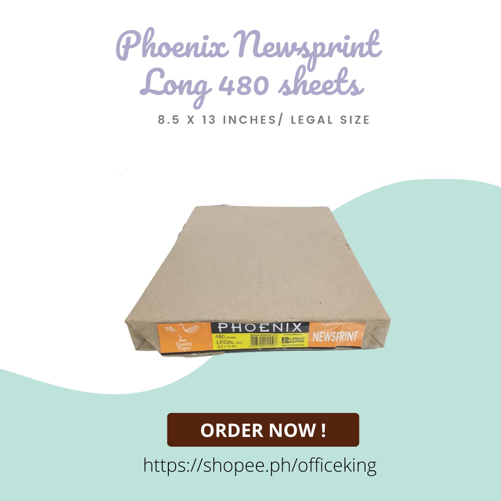 Phoenix Newsprint Long 480 sheets Shopee Philippines