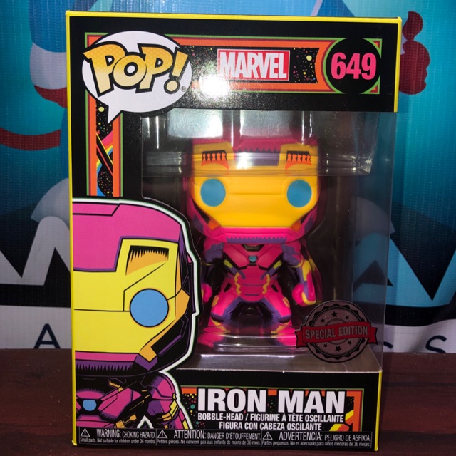 funko pop black light iron man