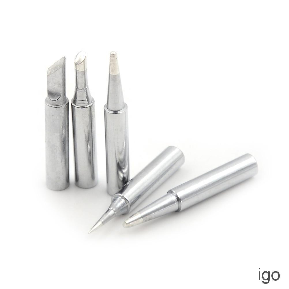 IGO 5pcs 936 Electric Brass Soldering Irons Tip Solder Station Conical