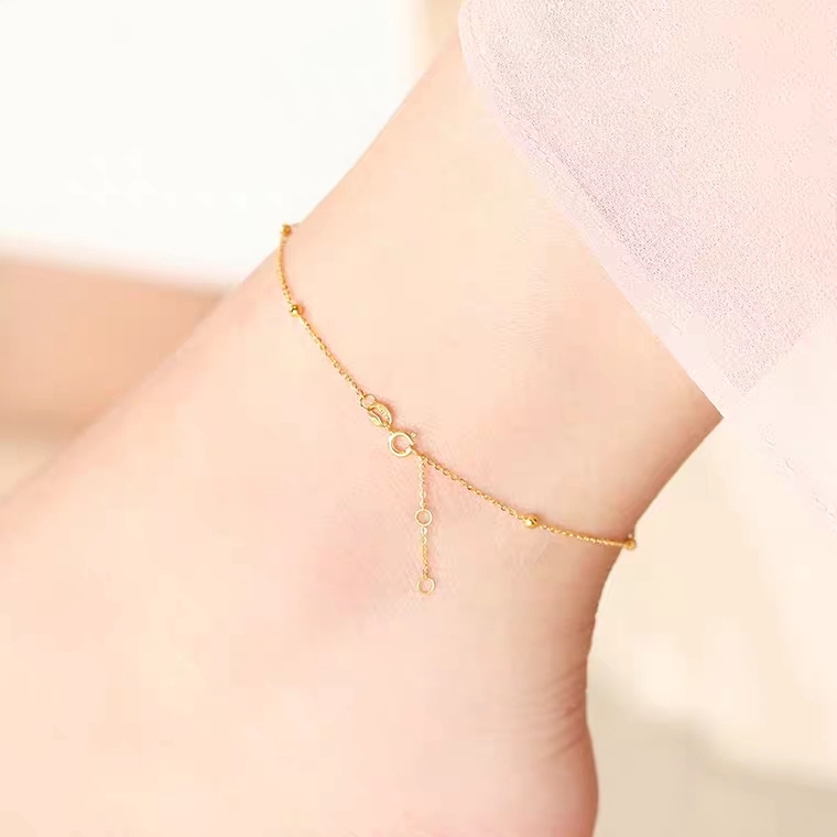 solid rose gold anklet