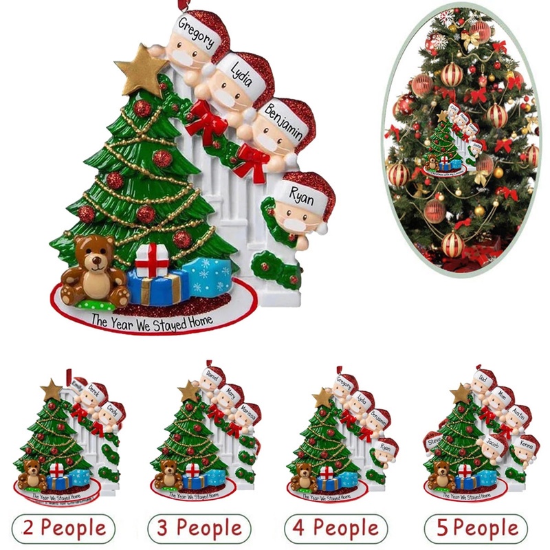 2022 New Years Cute Christmas Family Decorative Pendant/ Christmas Ornaments For Xmas Tree/ DIY Name Blessing Hanging Ornaments