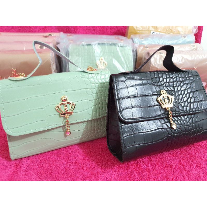 shein croc embossed bag