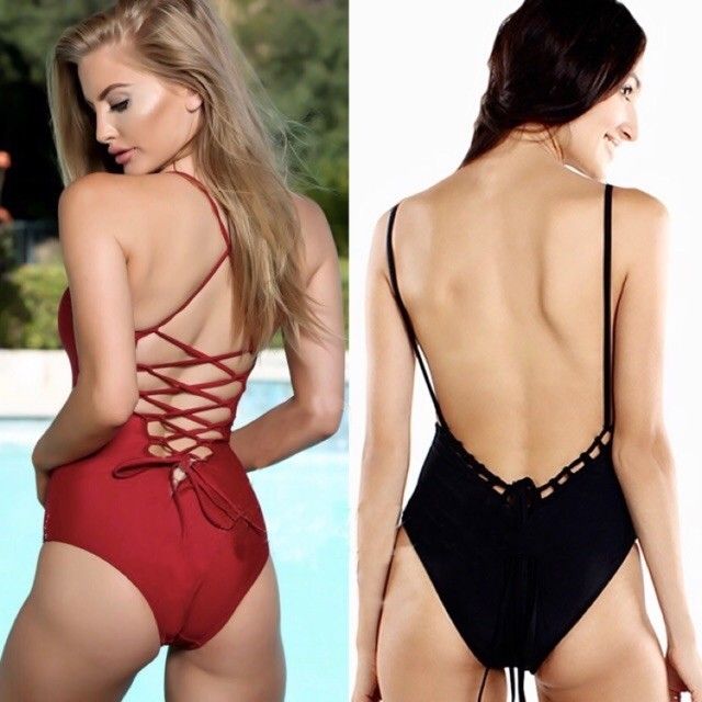 one piece swimsuit criss cross back