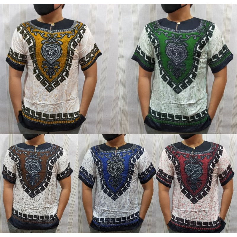 Batik White Dashiki Bohemian Shirt (Unisex) | Shopee Philippines