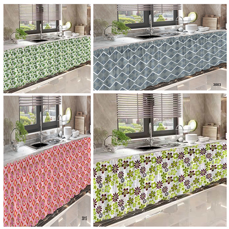Kitchen Sink Curtain 130*70cm Kurtina Waterproof And Antifouling