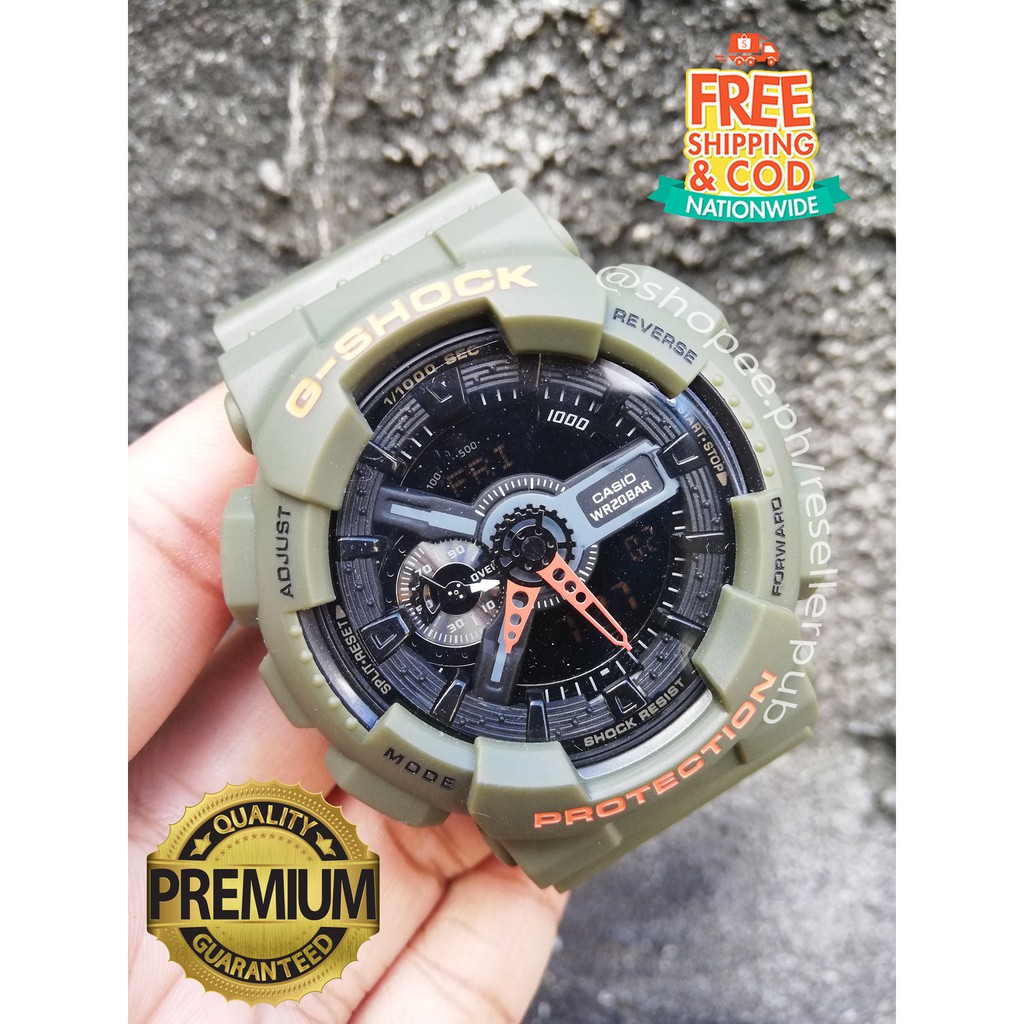 g shock green orange