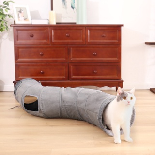 ❀⋮ ️NEW Collapsible Cat Tunnel Cat Toys Play Tunnel Durable Suede Hideaway S Shape Pet Crinkle Tunne