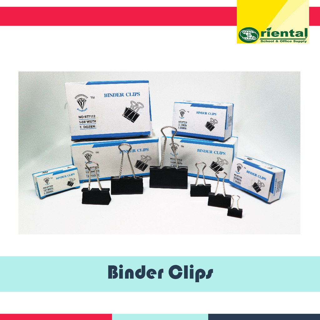 1 dozen Binder Clips 41mm - 1 5/8 inches - 12 pcs in a box - Sold per box