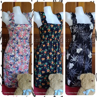 Ruffle Strap Smocking Dress| Smocked Dress | Mini Ruffle Dress| Pambahay | Pambuntis | Daster