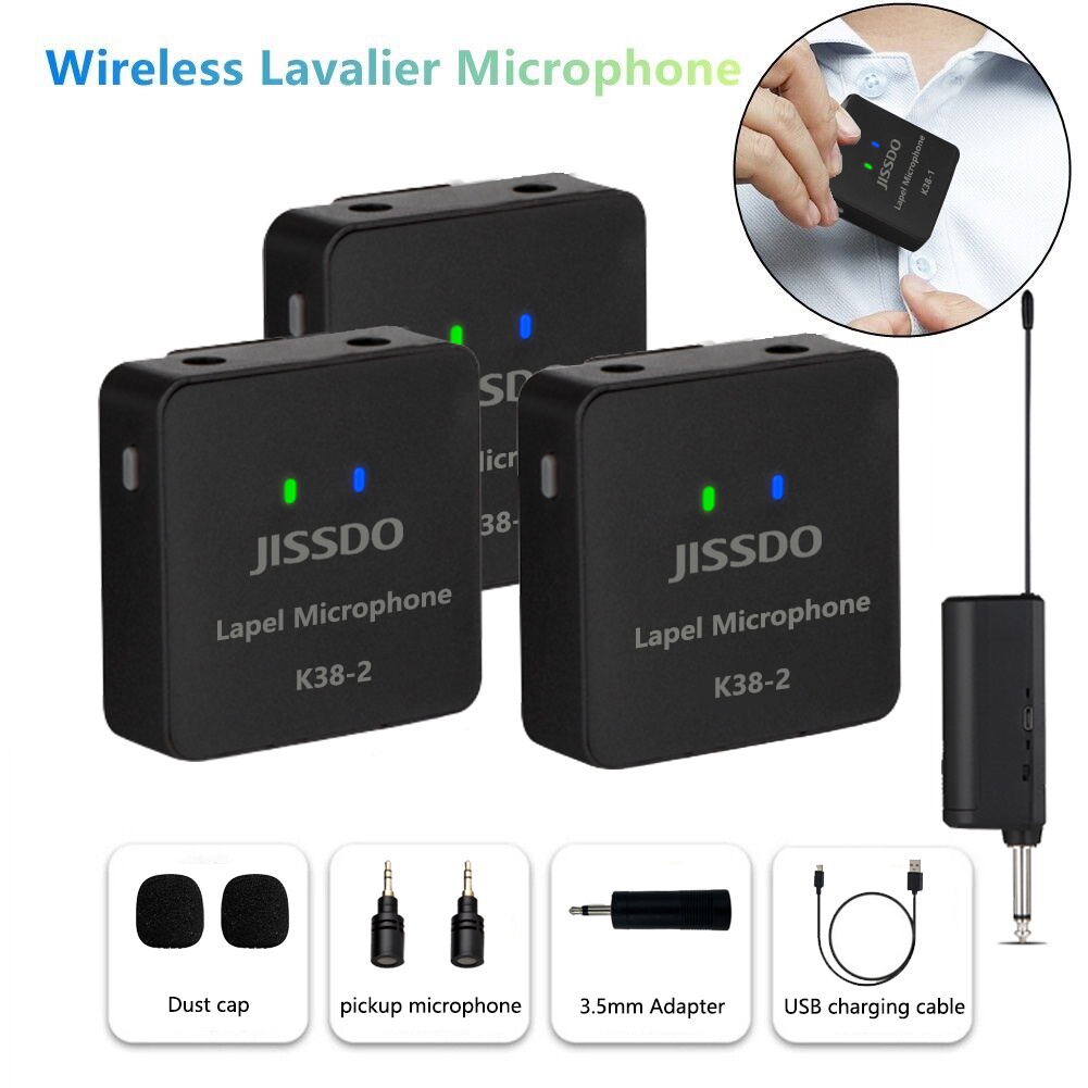 JISSDO Lavalier Wireless Microphone K38 lapel mic for conferences