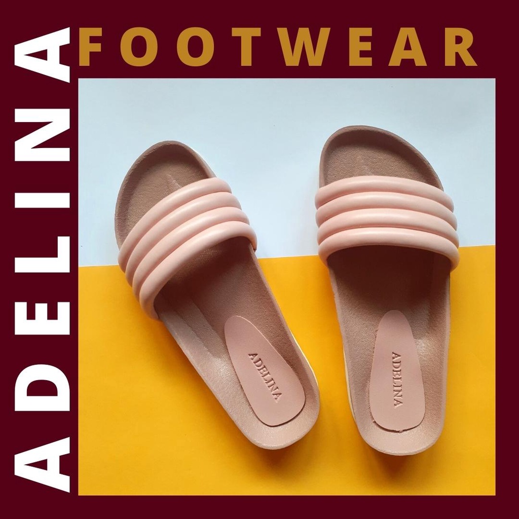Adelina PH Yvette Four Tubular Strap Slide Slipper Flat Sandals for ...