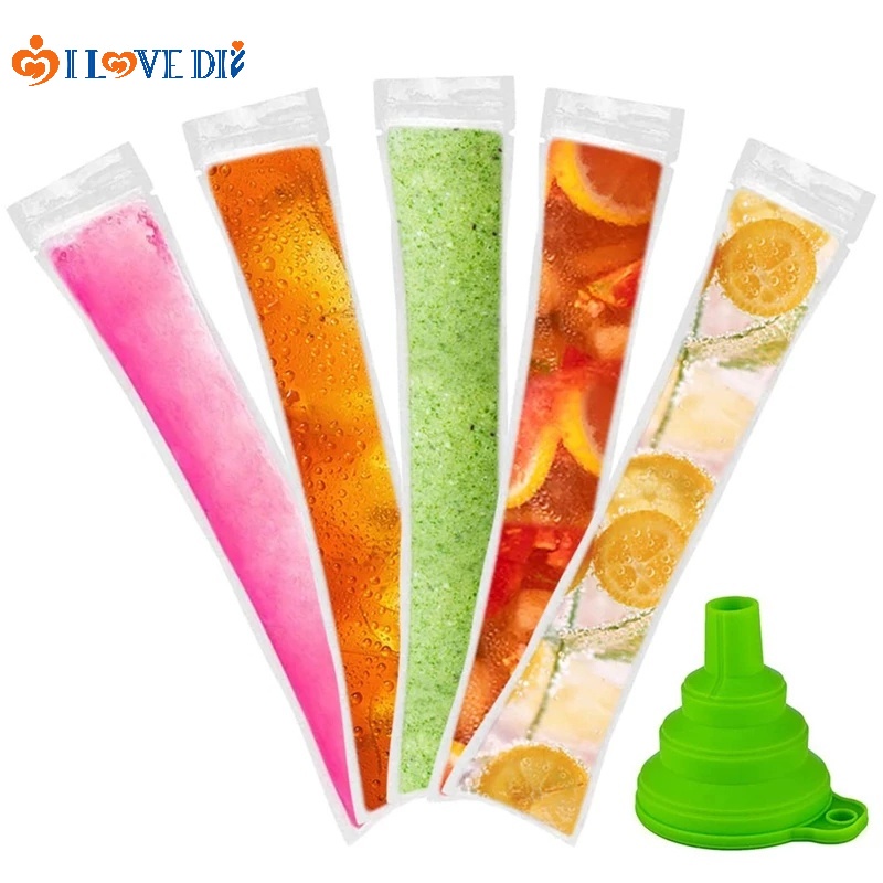 20Pcs/Pack Disposable Ice Popsicle Bags/ Summer Homemade Yogurt,Ice Candy Pop Mold Bags With
