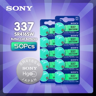 ✎50Pcs Sony New LONG LASTING 1.55V 337 SR416SW 623 D337 V337 SP337 Watch Silver Oxide Battery Button